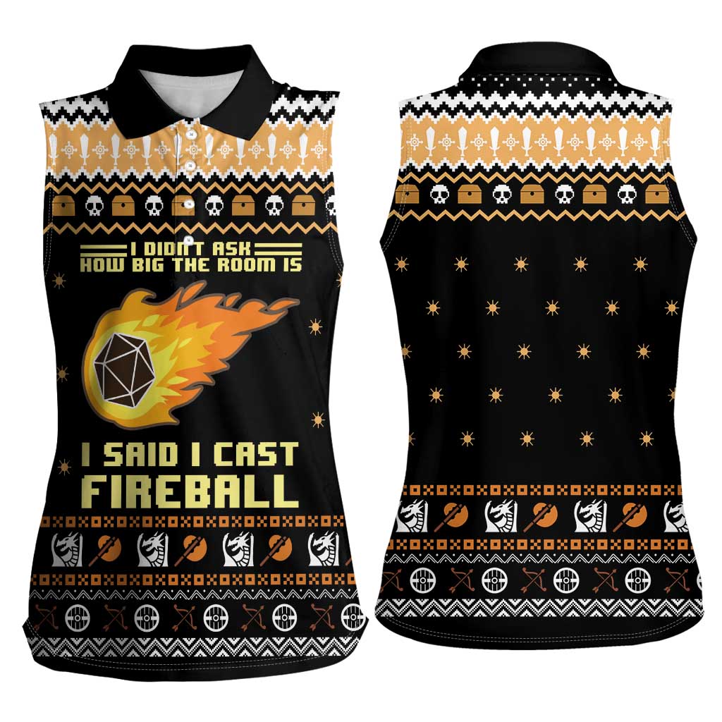 I Said I Cast Fireball Christmas Women Sleeveless Polo Shirt I Said I Cast Fireball - Wonder Print Shop