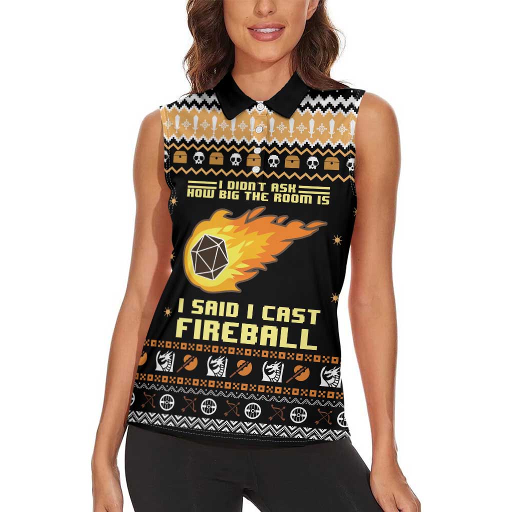 I Said I Cast Fireball Christmas Women Sleeveless Polo Shirt I Said I Cast Fireball - Wonder Print Shop