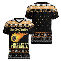 I Said I Cast Fireball Christmas Women V-Neck T-Shirt I Said I Cast Fireball - Wonder Print Shop