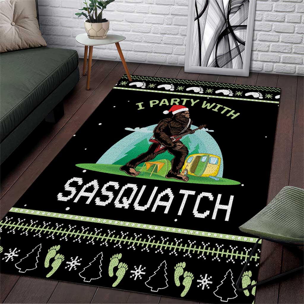 I'm Party With Sasquatch Camping Area Rug I'm Party With Sasquatch - Wonder Print Shop