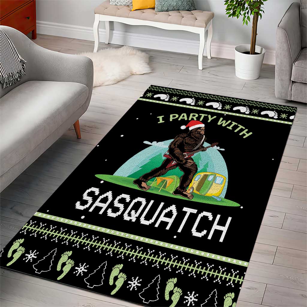I'm Party With Sasquatch Camping Area Rug I'm Party With Sasquatch - Wonder Print Shop