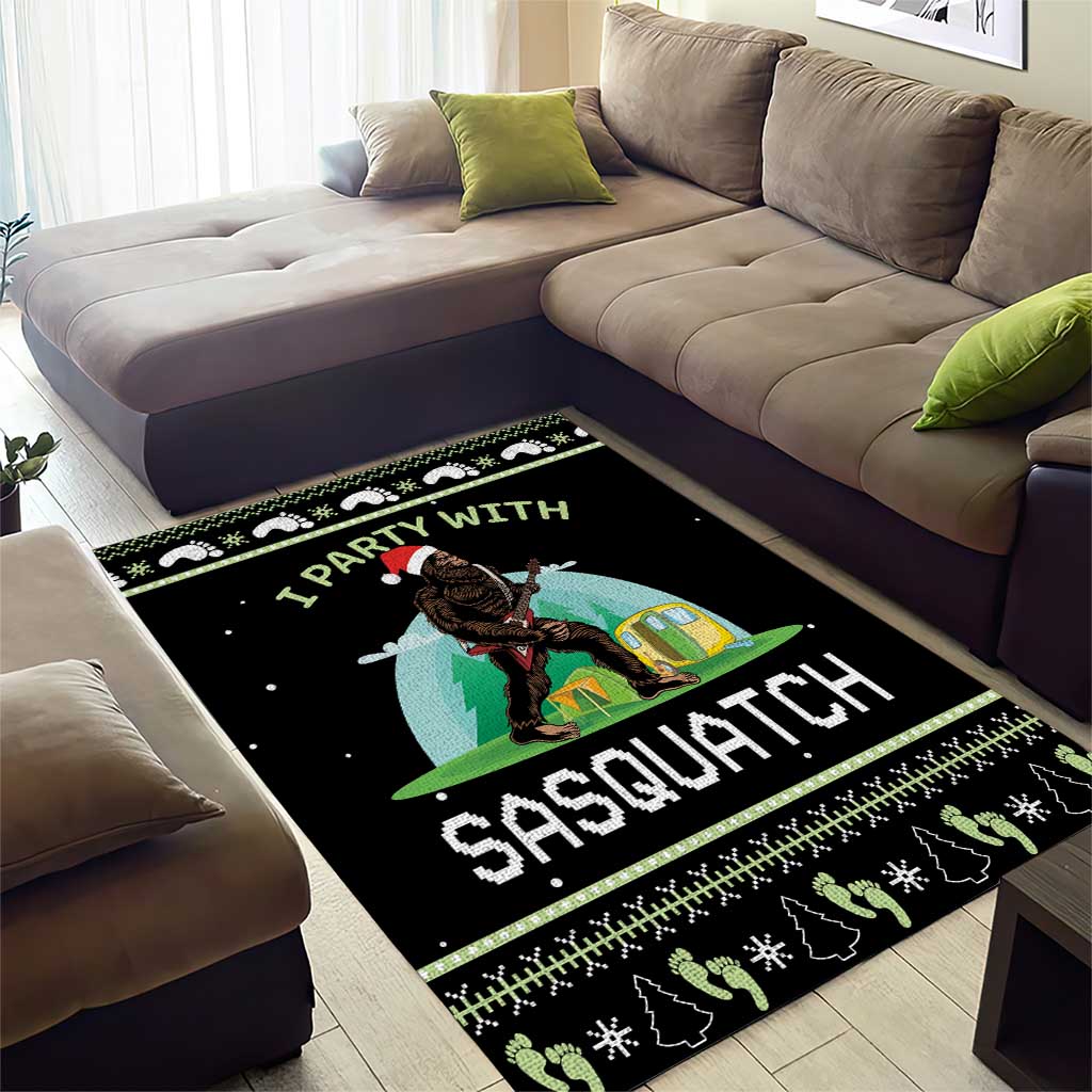 I'm Party With Sasquatch Camping Area Rug I'm Party With Sasquatch - Wonder Print Shop
