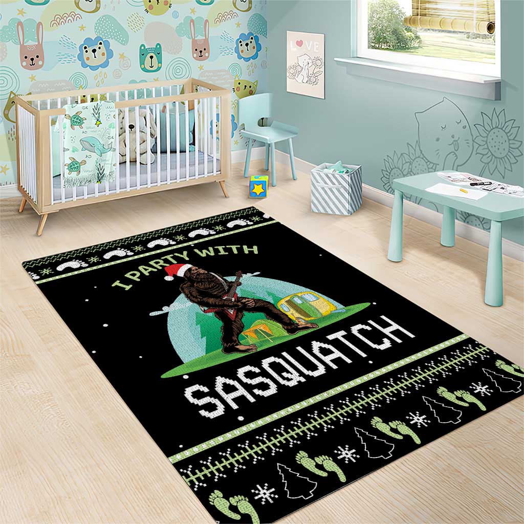 I'm Party With Sasquatch Camping Area Rug I'm Party With Sasquatch - Wonder Print Shop