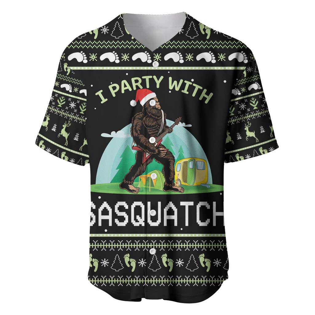I'm Party With Sasquatch Camping Baseball Jersey I'm Party With Sasquatch - Wonder Print Shop