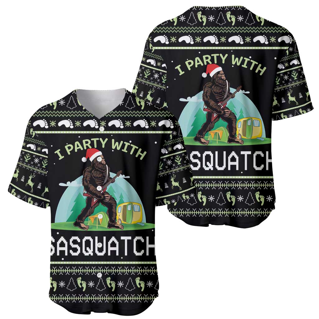 I'm Party With Sasquatch Camping Baseball Jersey I'm Party With Sasquatch - Wonder Print Shop
