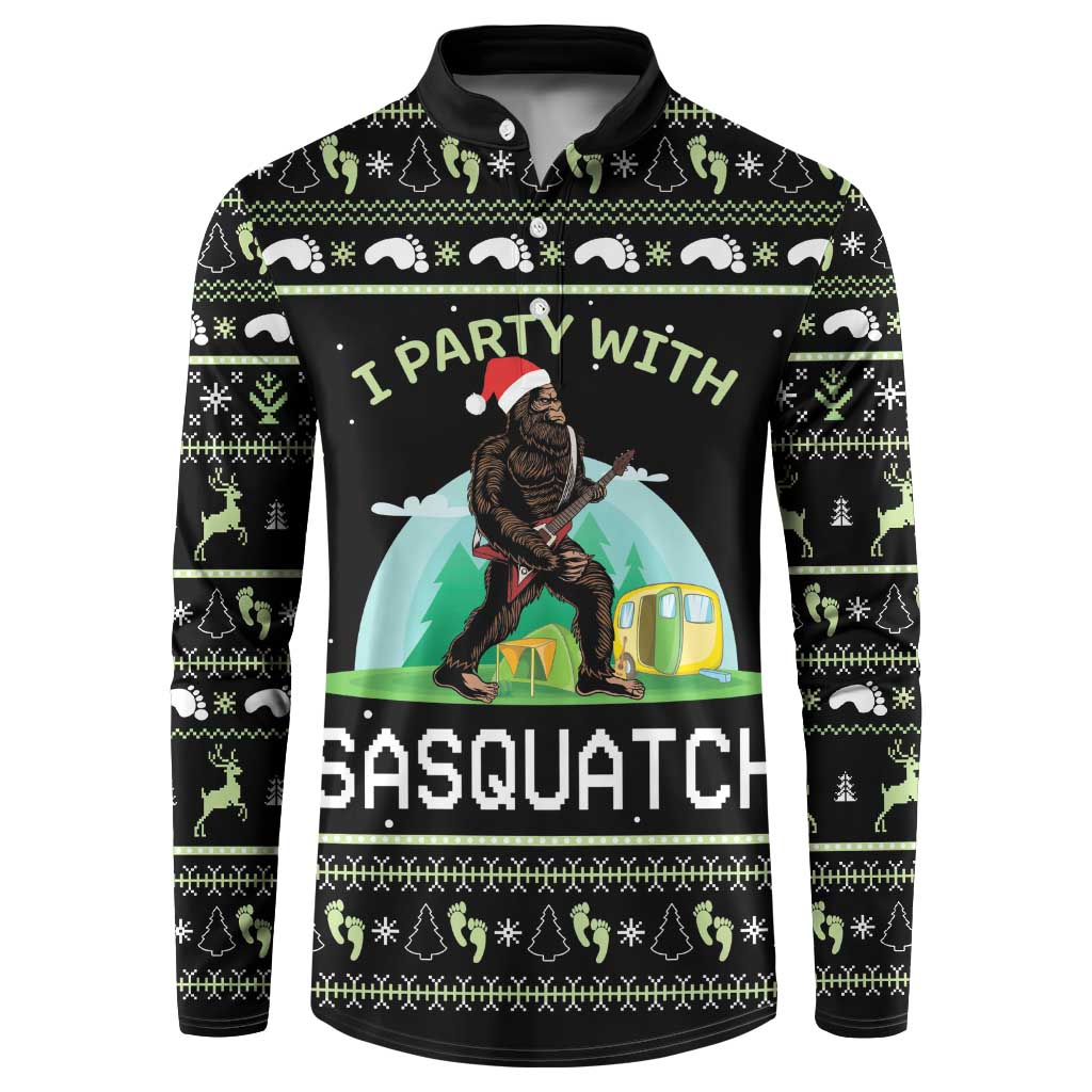 I'm Party With Sasquatch Camping Button Sweatshirt I'm Party With Sasquatch - Wonder Print Shop