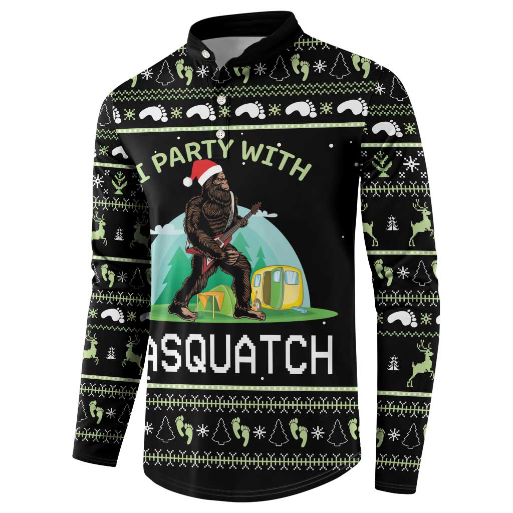 I'm Party With Sasquatch Camping Button Sweatshirt I'm Party With Sasquatch - Wonder Print Shop