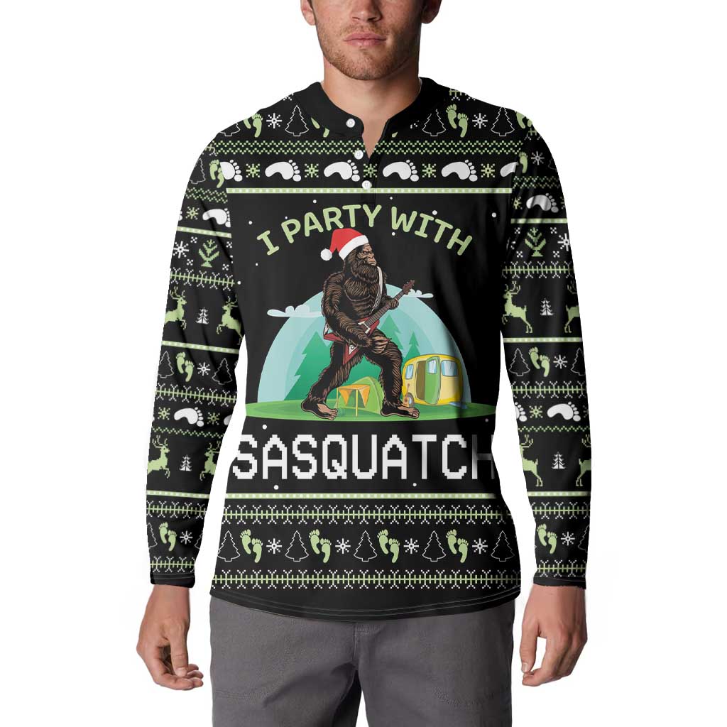 I'm Party With Sasquatch Camping Button Sweatshirt I'm Party With Sasquatch - Wonder Print Shop