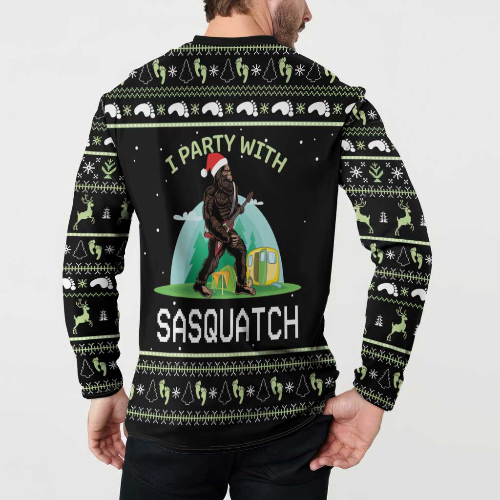 I'm Party With Sasquatch Camping Button Sweatshirt I'm Party With Sasquatch - Wonder Print Shop