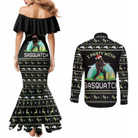Christmas Im Party With Sasquatch Camping Couples Matching Mermaid Dress and Long Sleeve Button Shirt Christmas Im Party With Sasquatch