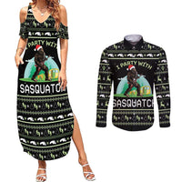 I'm Party With Sasquatch Camping Couples Matching Summer Maxi Dress and Long Sleeve Button Shirt I'm Party With Sasquatch - Wonder Print Shop