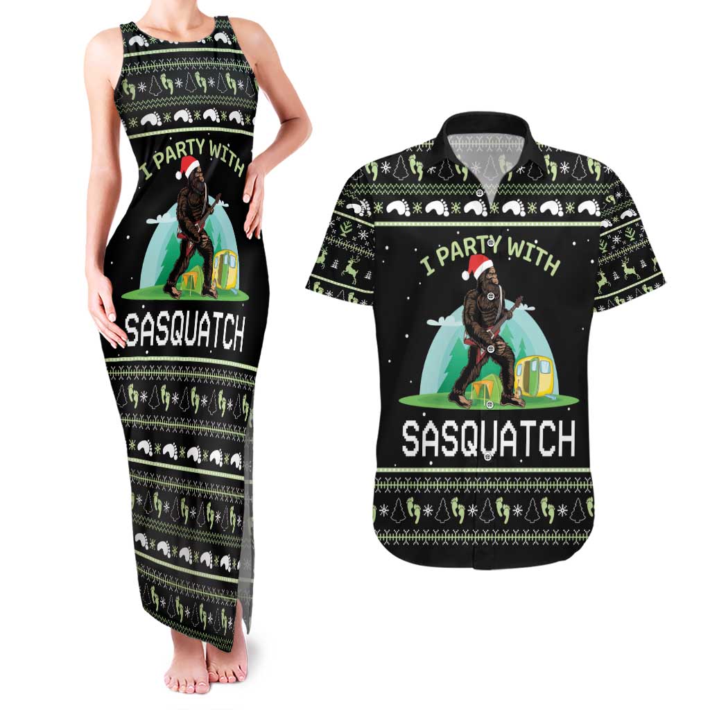 I'm Party With Sasquatch Camping Couples Matching Tank Maxi Dress and Hawaiian Shirt I'm Party With Sasquatch - Wonder Print Shop