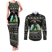 I'm Party With Sasquatch Camping Couples Matching Tank Maxi Dress and Long Sleeve Button Shirt I'm Party With Sasquatch - Wonder Print Shop