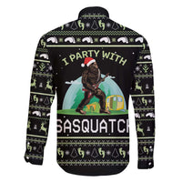 I'm Party With Sasquatch Camping Family Matching Long Sleeve Bodycon Dress and Hawaiian Shirt I'm Party With Sasquatch - Wonder Print Shop