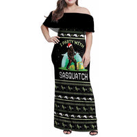 I'm Party With Sasquatch Camping Family Matching Off Shoulder Maxi Dress and Hawaiian Shirt I'm Party With Sasquatch - Wonder Print Shop
