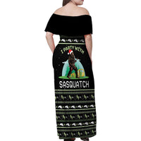 I'm Party With Sasquatch Camping Family Matching Off Shoulder Maxi Dress and Hawaiian Shirt I'm Party With Sasquatch - Wonder Print Shop
