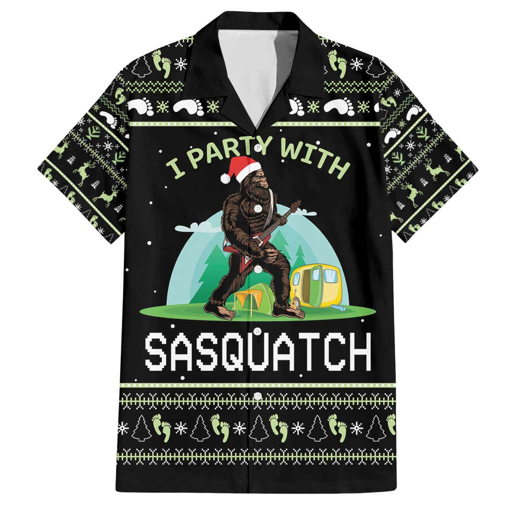 I'm Party With Sasquatch Camping Family Matching Off Shoulder Short Dress and Hawaiian Shirt I'm Party With Sasquatch - Wonder Print Shop
