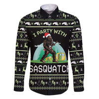 I'm Party With Sasquatch Camping Family Matching Off Shoulder Short Dress and Hawaiian Shirt I'm Party With Sasquatch - Wonder Print Shop