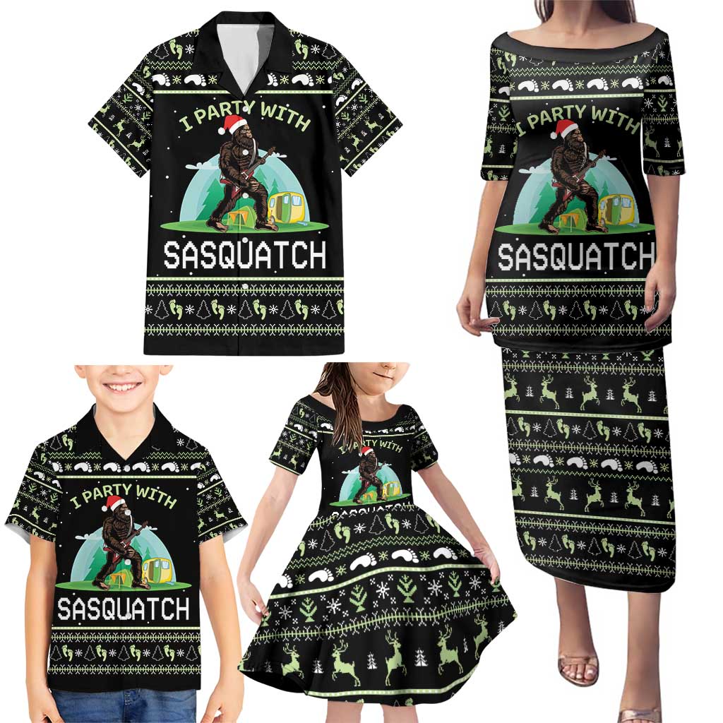 I'm Party With Sasquatch Camping Family Matching Puletasi and Hawaiian Shirt I'm Party With Sasquatch - Wonder Print Shop