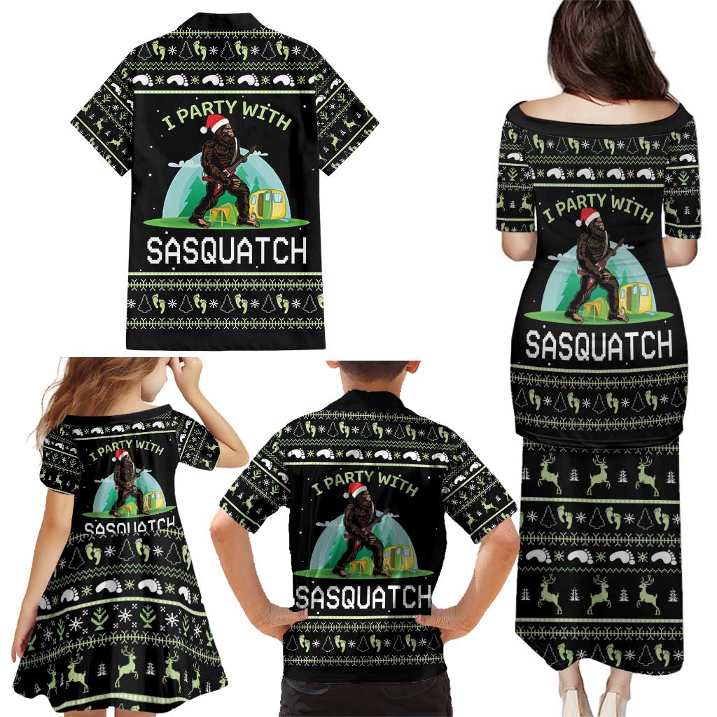 I'm Party With Sasquatch Camping Family Matching Puletasi and Hawaiian Shirt I'm Party With Sasquatch - Wonder Print Shop