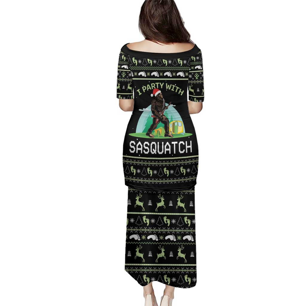 I'm Party With Sasquatch Camping Family Matching Puletasi and Hawaiian Shirt I'm Party With Sasquatch - Wonder Print Shop