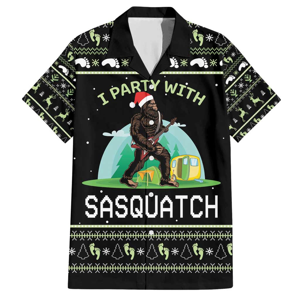 I'm Party With Sasquatch Camping Family Matching Short Sleeve Bodycon Dress and Hawaiian Shirt I'm Party With Sasquatch - Wonder Print Shop