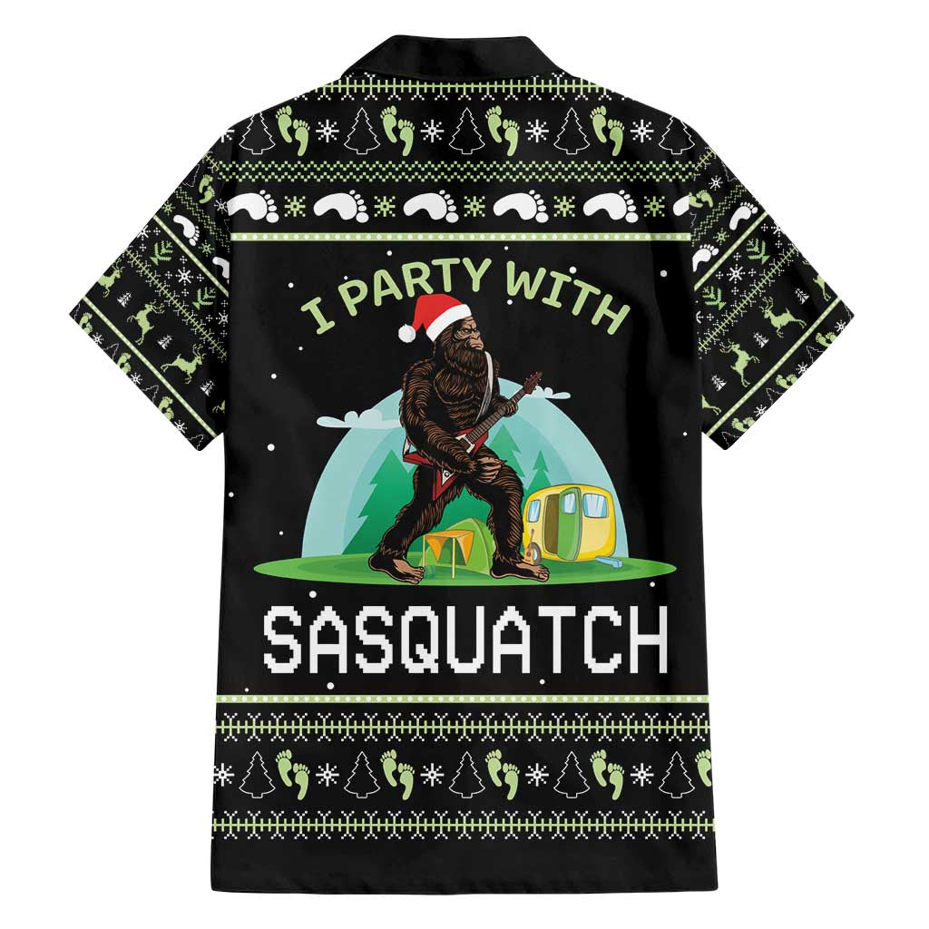 I'm Party With Sasquatch Camping Family Matching Short Sleeve Bodycon Dress and Hawaiian Shirt I'm Party With Sasquatch - Wonder Print Shop
