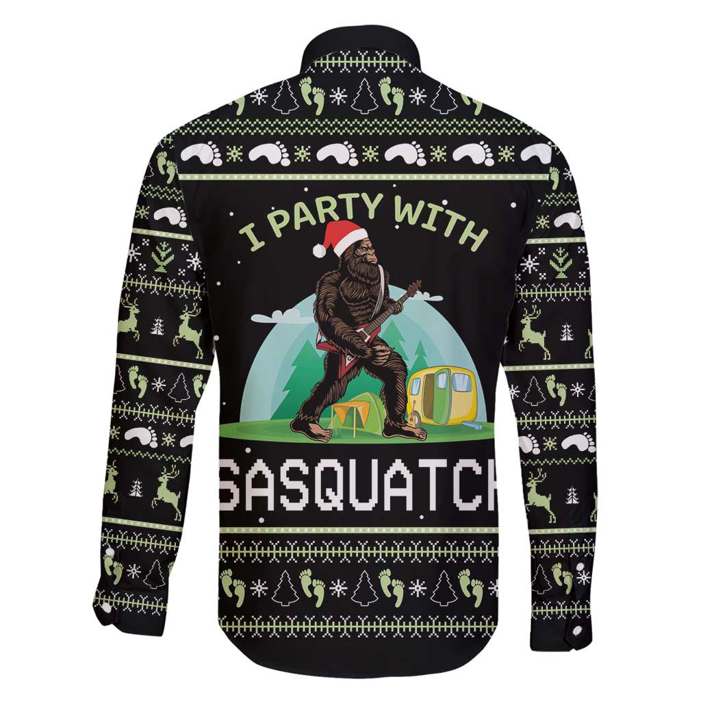 I'm Party With Sasquatch Camping Family Matching Short Sleeve Bodycon Dress and Hawaiian Shirt I'm Party With Sasquatch - Wonder Print Shop