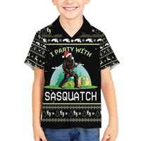 I'm Party With Sasquatch Camping Family Matching Short Sleeve Bodycon Dress and Hawaiian Shirt I'm Party With Sasquatch - Wonder Print Shop