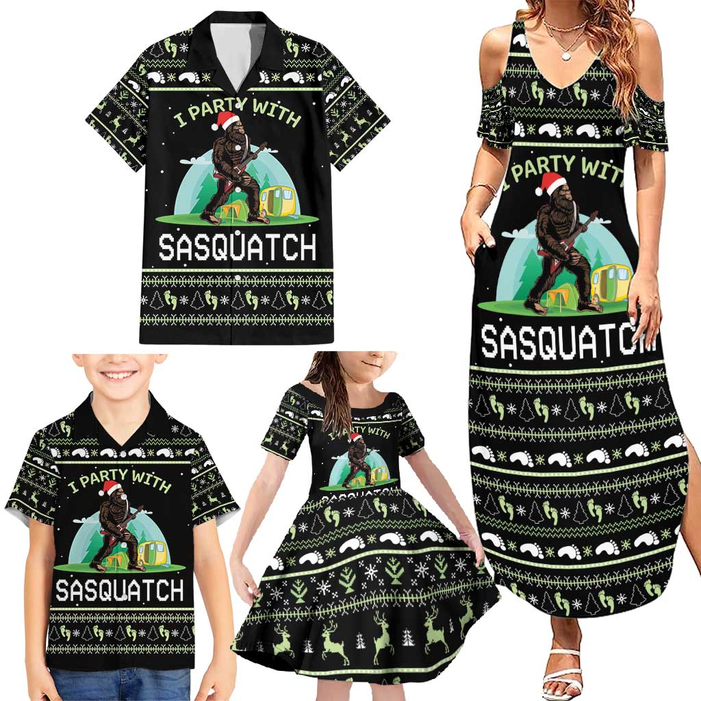 I'm Party With Sasquatch Camping Family Matching Summer Maxi Dress and Hawaiian Shirt I'm Party With Sasquatch - Wonder Print Shop