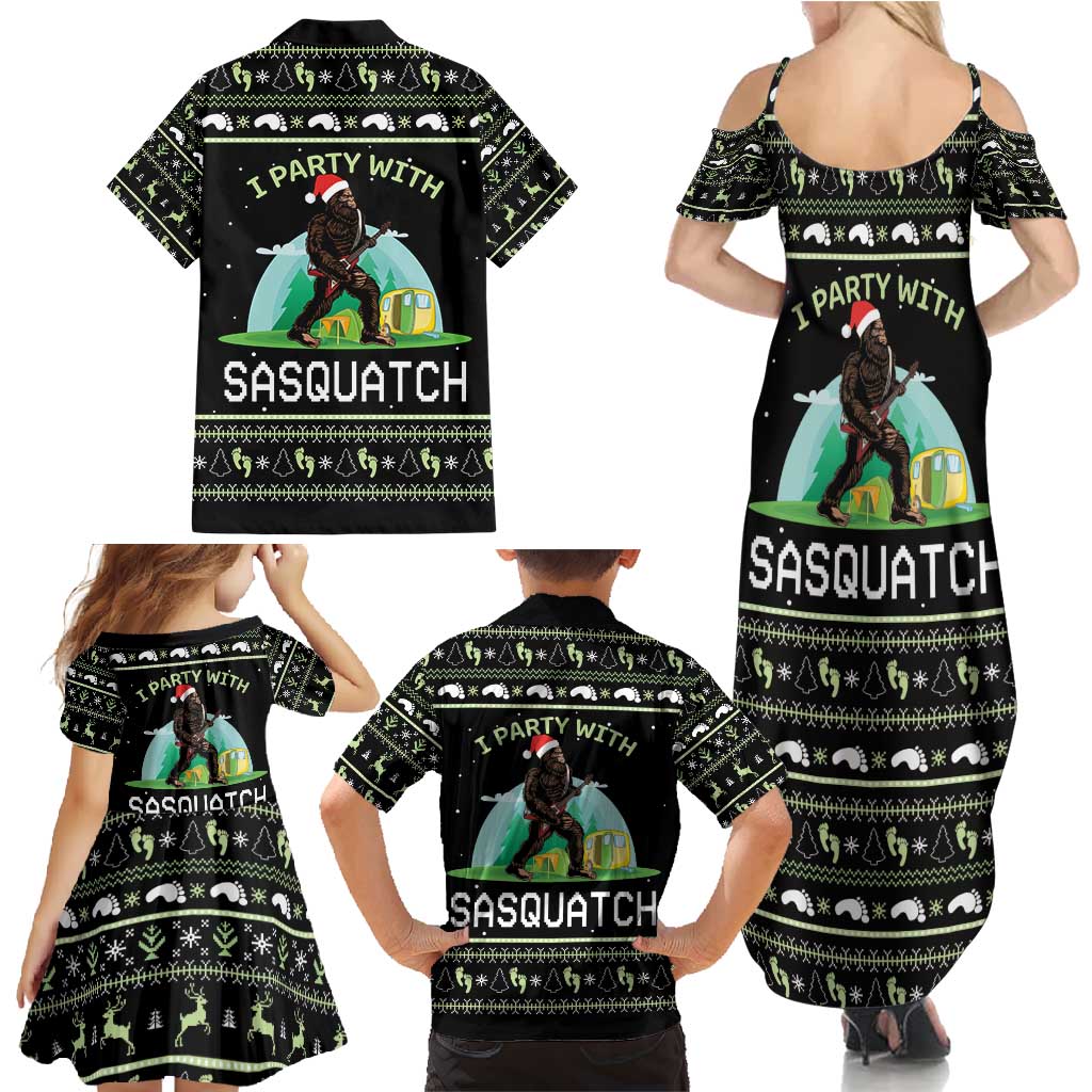 I'm Party With Sasquatch Camping Family Matching Summer Maxi Dress and Hawaiian Shirt I'm Party With Sasquatch - Wonder Print Shop