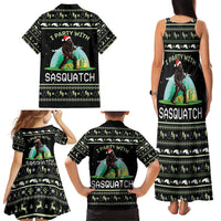 I'm Party With Sasquatch Camping Family Matching Tank Maxi Dress and Hawaiian Shirt I'm Party With Sasquatch - Wonder Print Shop