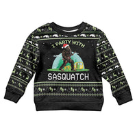 Christmas Im Party With Sasquatch Camping Kid Ugly Christmas Sweater - Wonder Print Shop