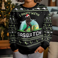 Christmas Im Party With Sasquatch Camping Kid Ugly Christmas Sweater - Wonder Print Shop