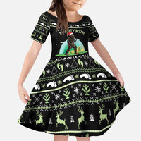 I'm Party With Sasquatch Camping Kid Short Sleeve Dress I'm Party With Sasquatch - Wonder Print Shop