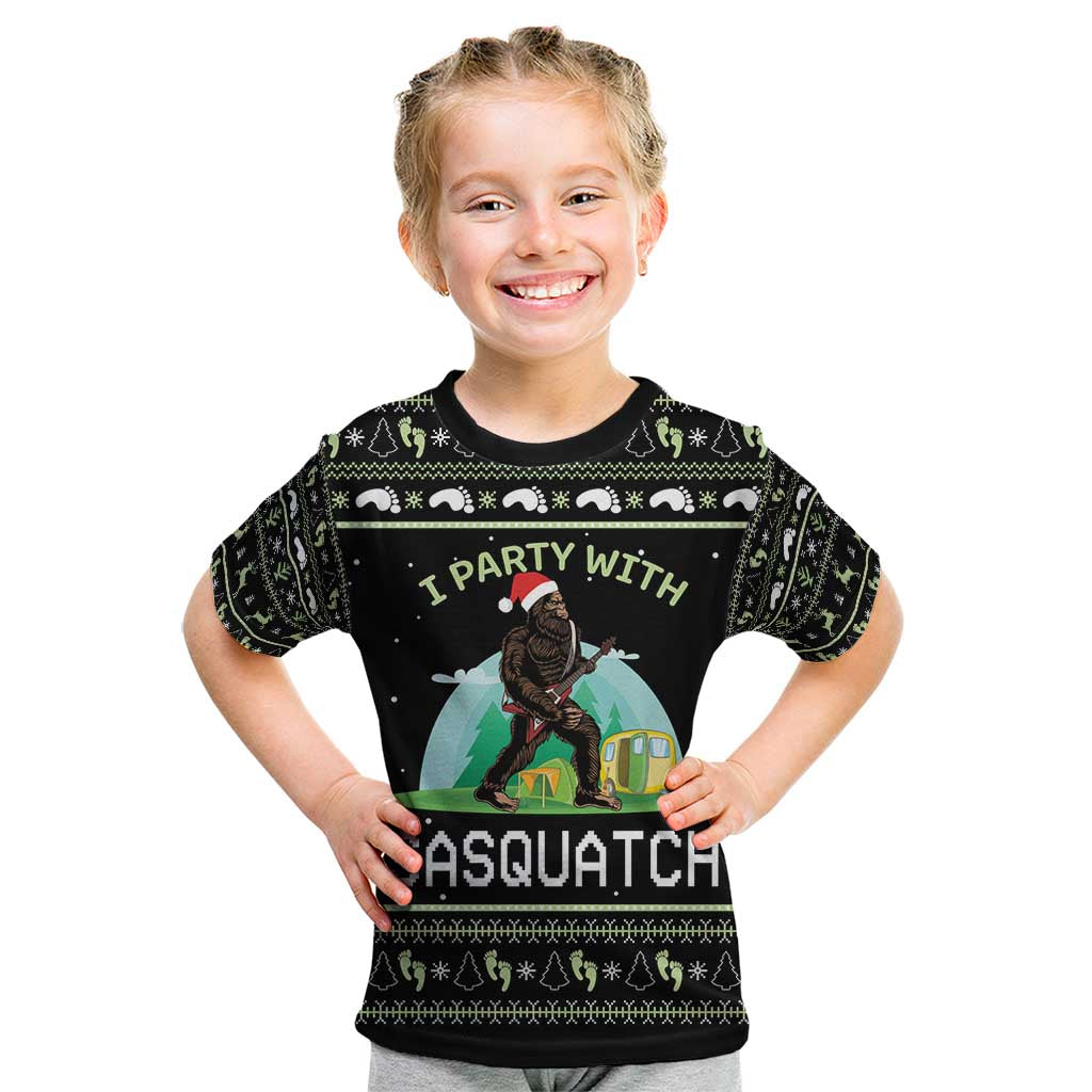I'm Party With Sasquatch Camping Kid T Shirt I'm Party With Sasquatch - Wonder Print Shop