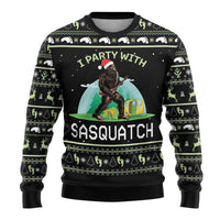 Christmas Im Party With Sasquatch Camping Ugly Christmas Sweater - Wonder Print Shop