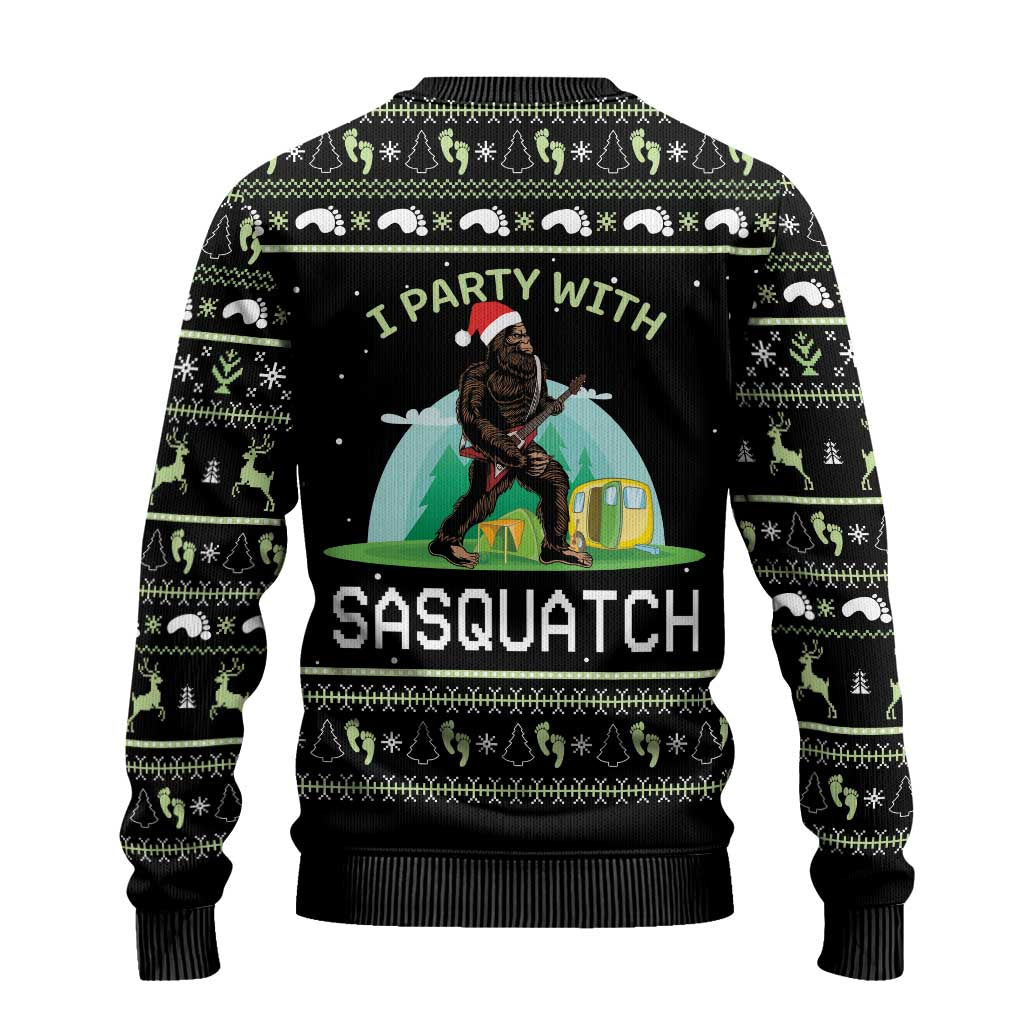 Christmas Im Party With Sasquatch Camping Ugly Christmas Sweater - Wonder Print Shop