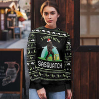 Christmas Im Party With Sasquatch Camping Ugly Christmas Sweater - Wonder Print Shop