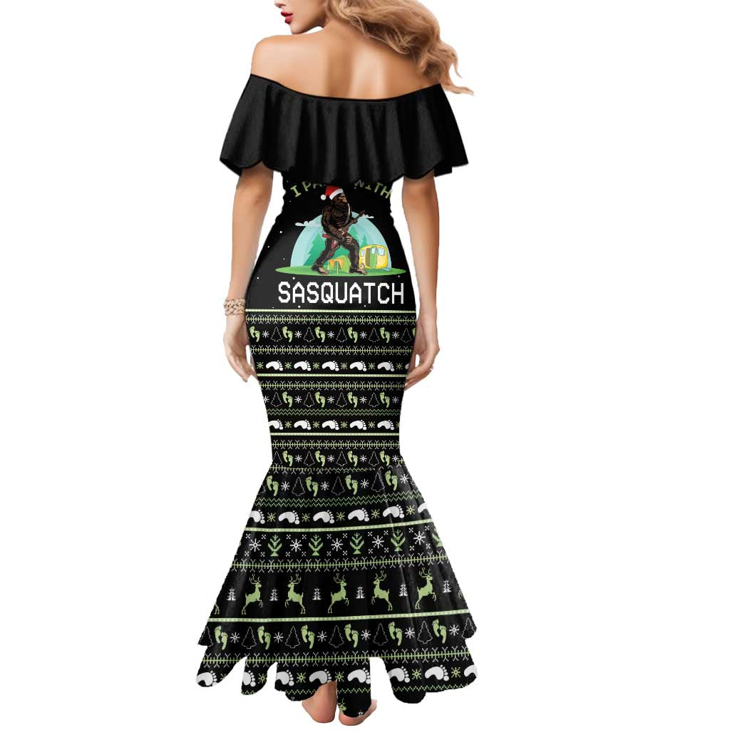 I'm Party With Sasquatch Camping Mermaid Dress I'm Party With Sasquatch - Wonder Print Shop