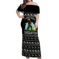 I'm Party With Sasquatch Camping Off Shoulder Maxi Dress I'm Party With Sasquatch - Wonder Print Shop