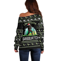 I'm Party With Sasquatch Camping Off Shoulder Sweater I'm Party With Sasquatch - Wonder Print Shop