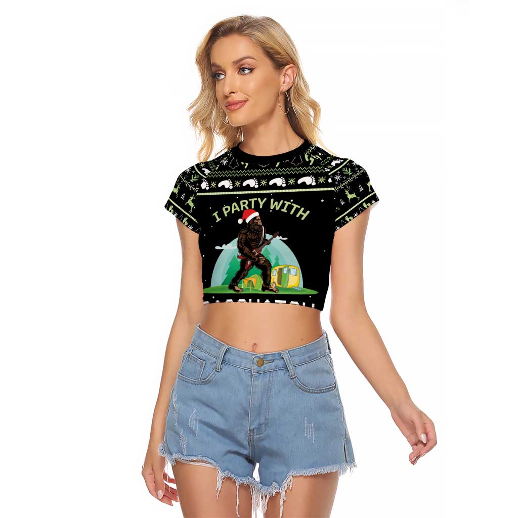 I'm Party With Sasquatch Camping Raglan Cropped T Shirt I'm Party With Sasquatch - Wonder Print Shop