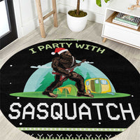 I'm Party With Sasquatch Camping Round Carpet I'm Party With Sasquatch