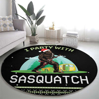 I'm Party With Sasquatch Camping Round Carpet I'm Party With Sasquatch