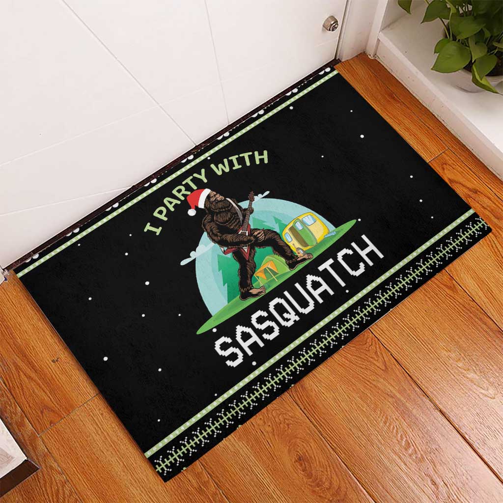 I'm Party With Sasquatch Camping Rubber Doormat I'm Party With Sasquatch - Wonder Print Shop