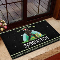 I'm Party With Sasquatch Camping Rubber Doormat I'm Party With Sasquatch - Wonder Print Shop