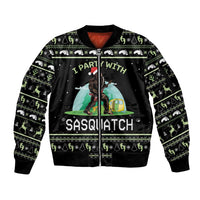I'm Party With Sasquatch Camping Sleeve Zip Bomber Jacket I'm Party With Sasquatch - Wonder Print Shop