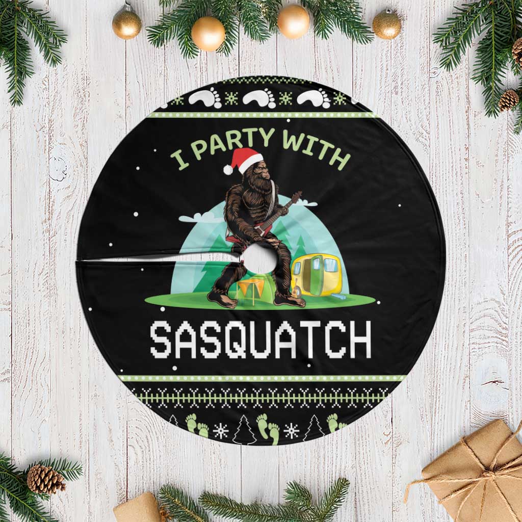 Christmas Im Party With Sasquatch Camping Tree Skirt - Wonder Print Shop