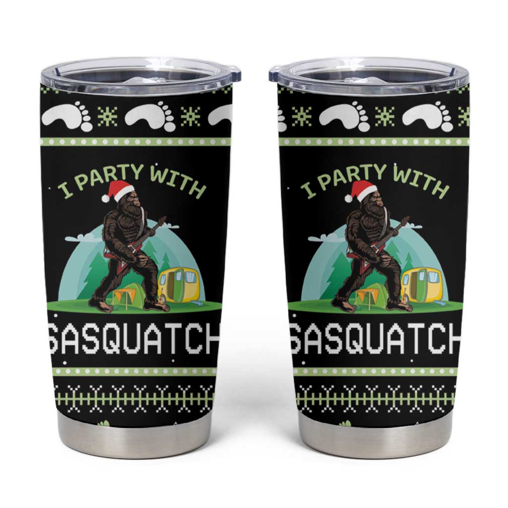 Christmas Im Party With Sasquatch Camping Tumbler Cup - Wonder Print Shop